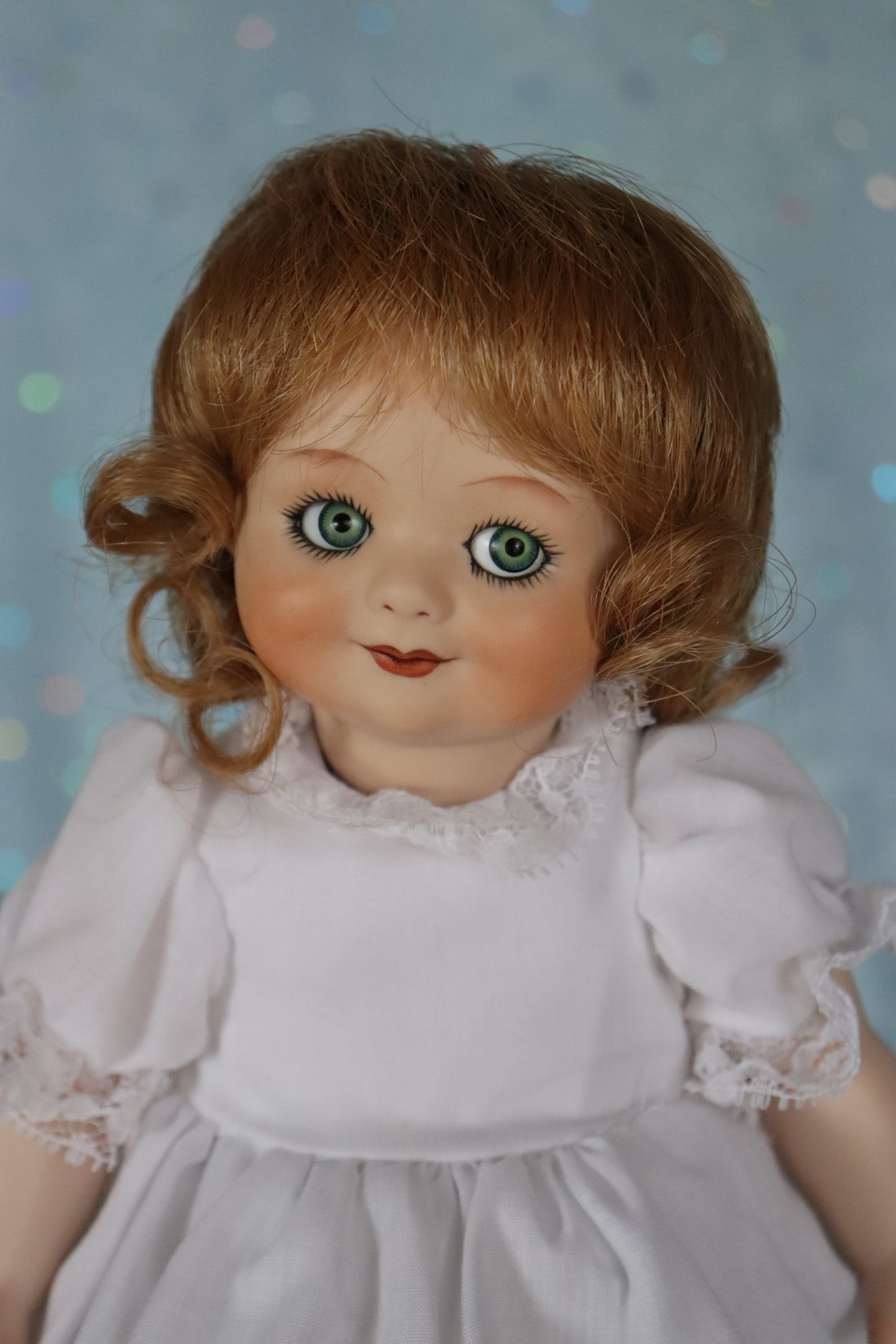 German Googly - Bell mold 2256 - Antique Repro -11" Porcelain Doll - AllforDoll