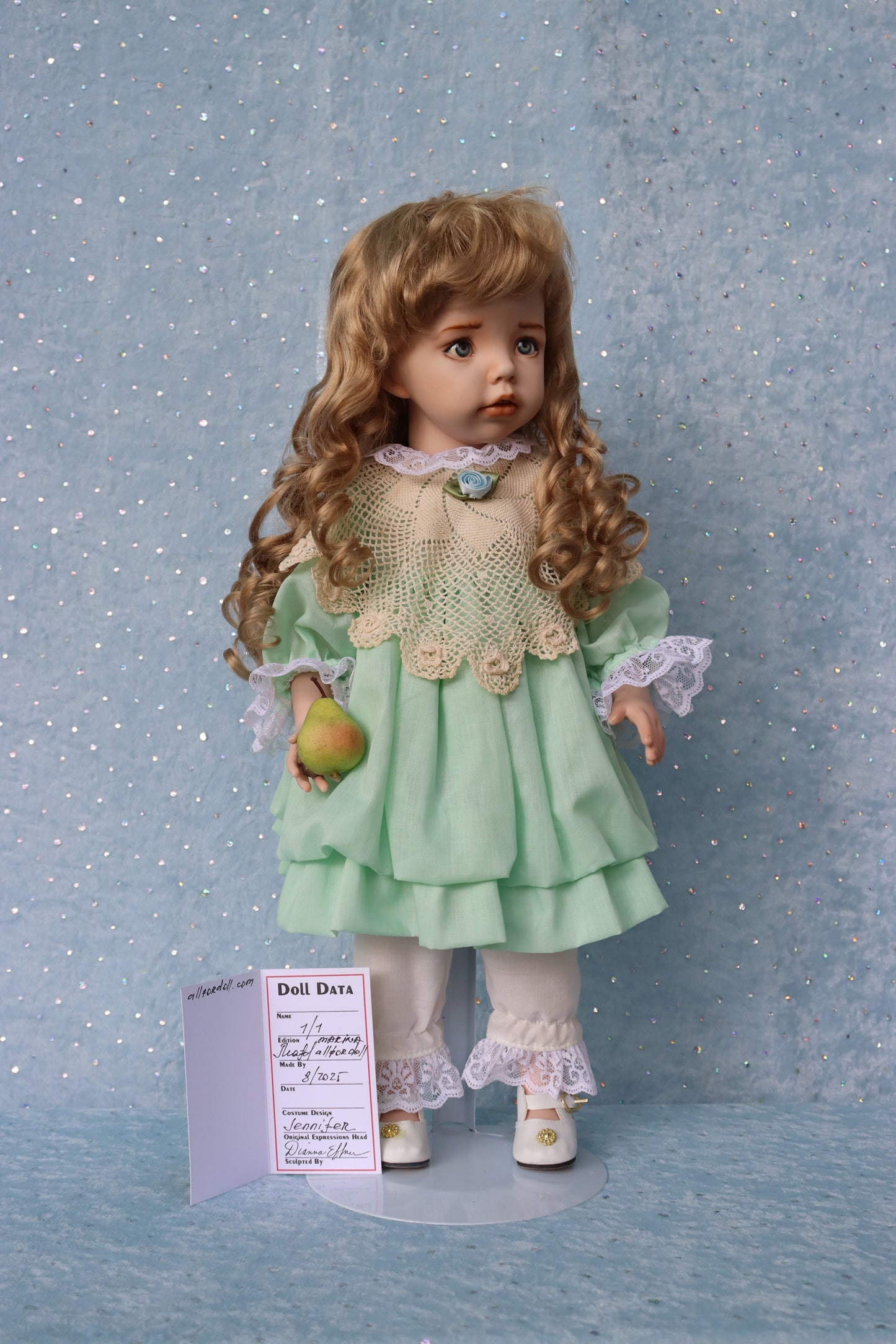 Jennifer - OOAK - 19" Porcelain Doll - from Dianna Effner mold Expressions- MAFD