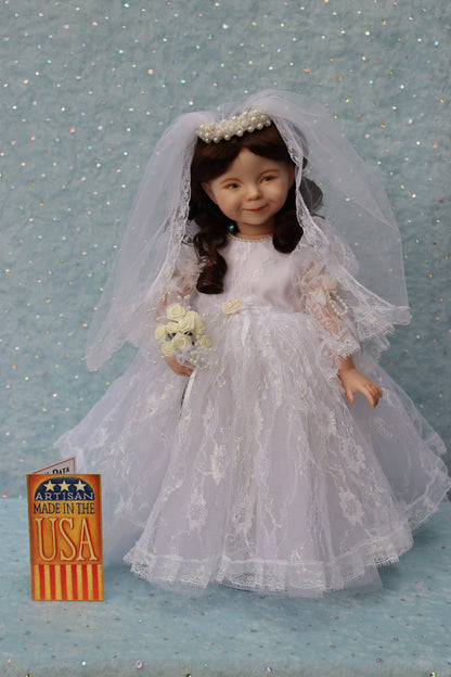 RARE Julie - OOAK - 14" Porcelain Bride Doll - from Dianna Effner mold - MAFD