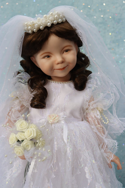 RARE Julie - OOAK - 14" Porcelain Bride Doll - from Dianna Effner mold - MAFD