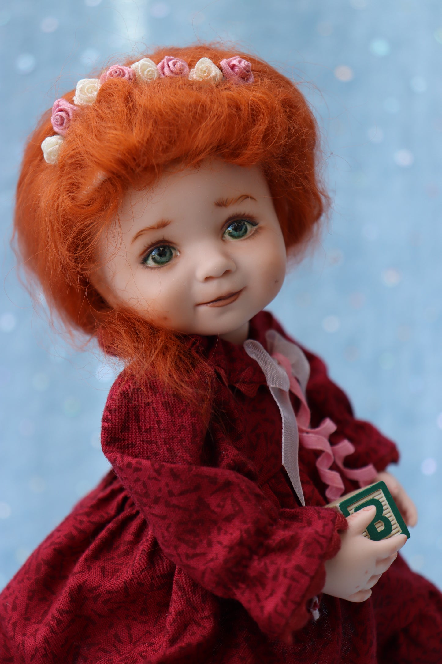 Angel Eyes - OOAK - 8.5" Porcelain Doll - from Dianna Effner Expressions mold - MAFD