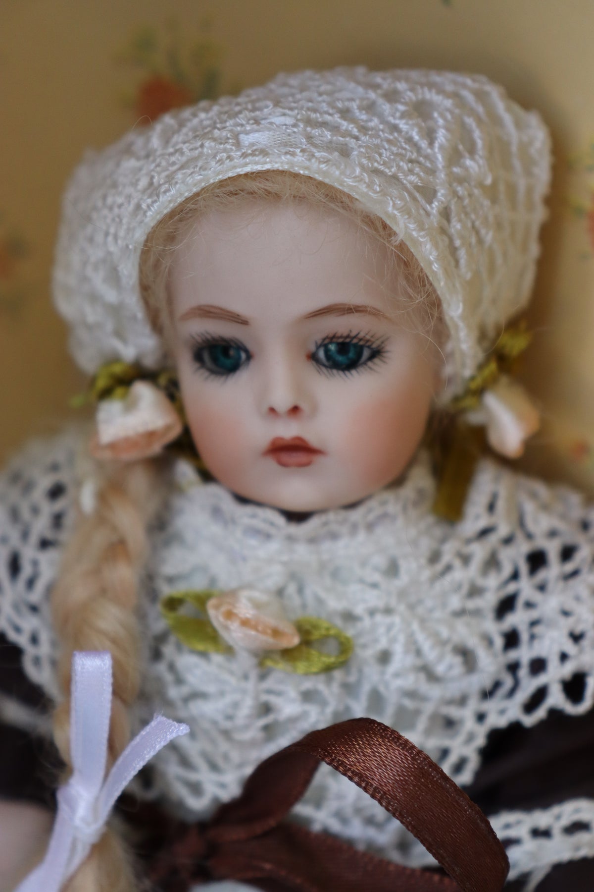 Bru Jne 6 - Antique Repro - 8" Doll - OOAK - Bell Mold 2691 - Trunk