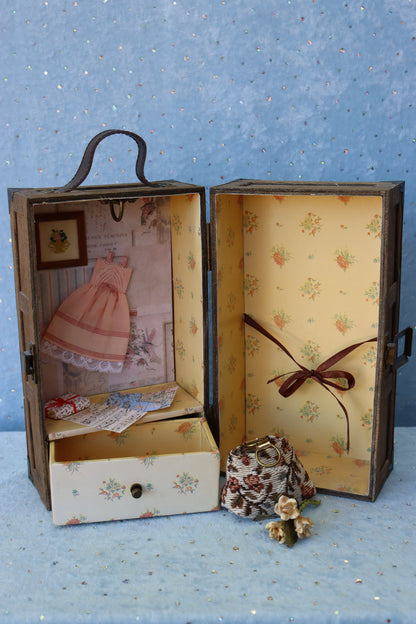 Bru Jne 6 - Antique Repro - 8" Doll - OOAK - Bell Mold 2691 - Trunk