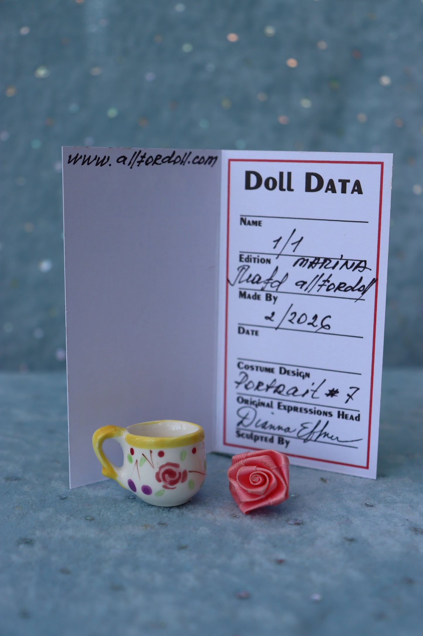 Portrait # 7 - OOAK - 11" Porcelain Doll -from Dianna Effner mold- MAFD