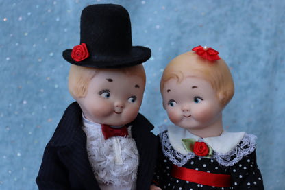 Campbell Kid - Vernon Seeley mold - Boy&Girl - Antique Repro - 9" Porcelain Doll