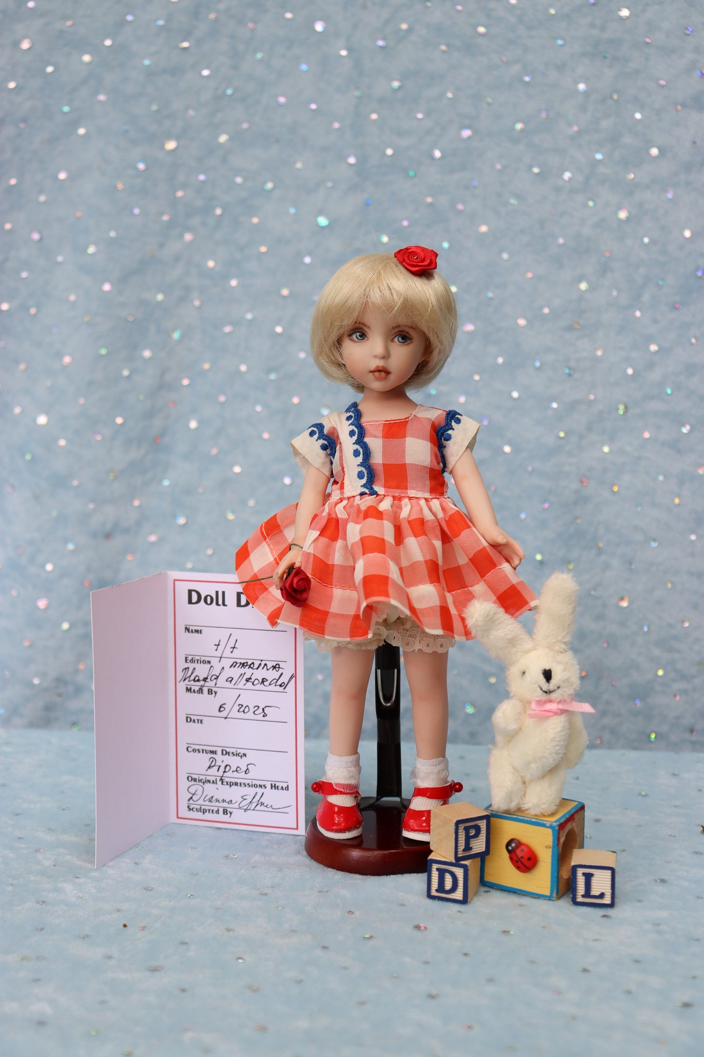 Piper - OOAK - 8" Porcelain Doll - from Dianna Effner mold Expressions - MAFD