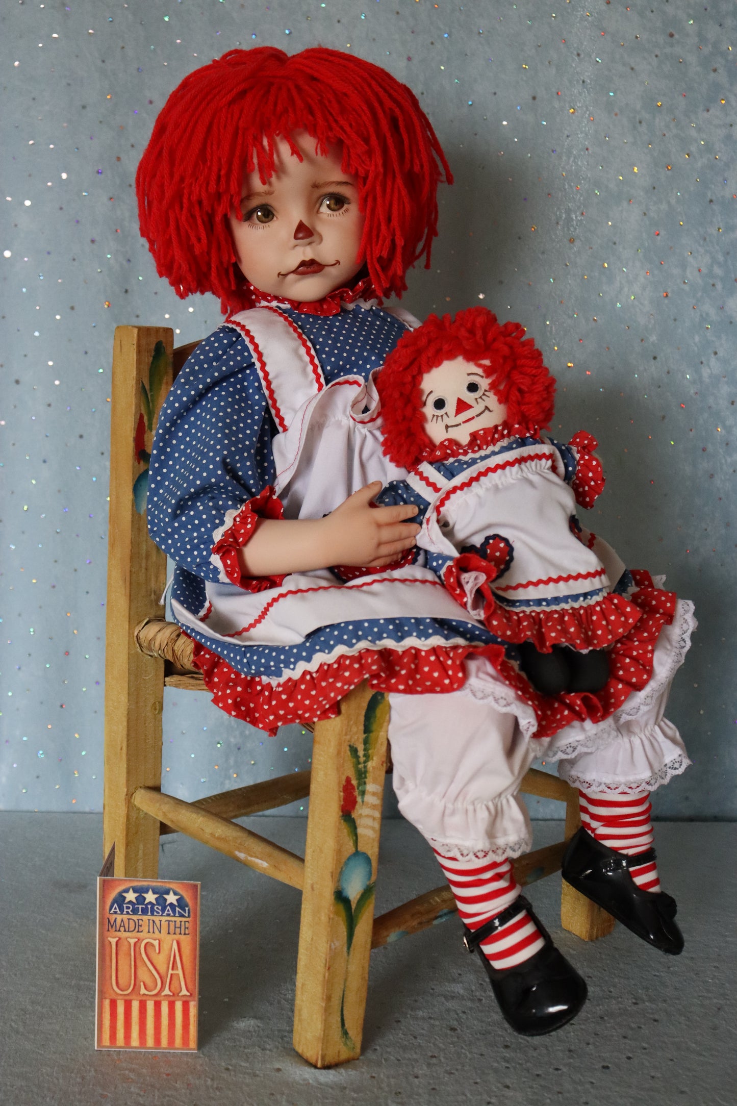 Molly - Raggedy Ann - OOAK - 25" - Porcelain Doll -from Dianna Effner mold- MAFD