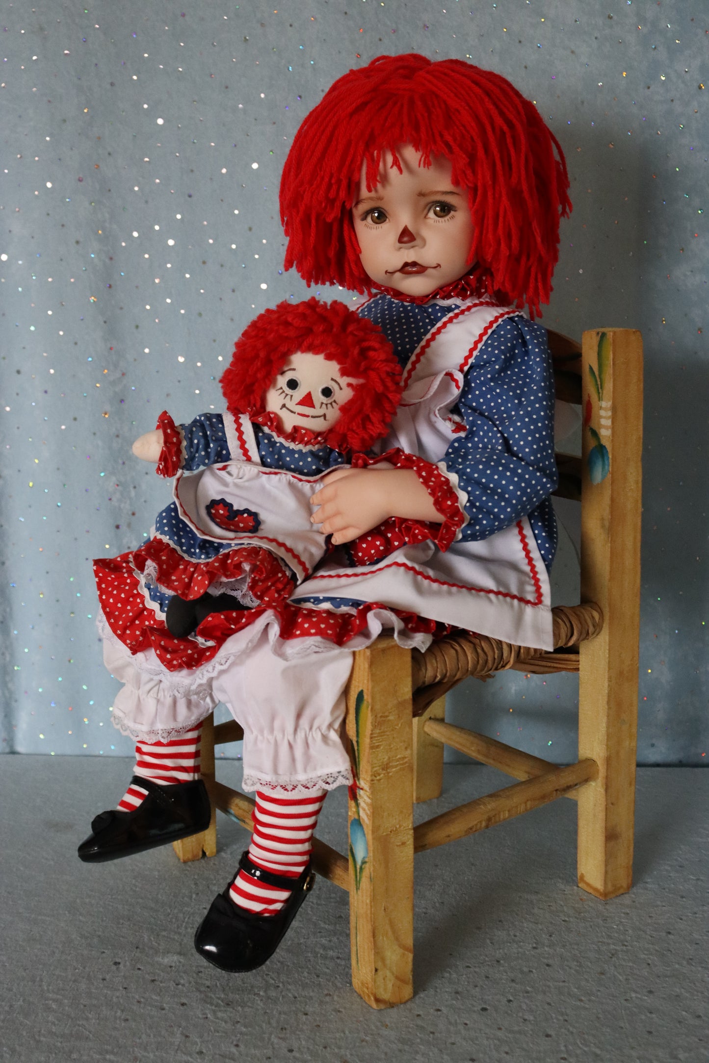 Molly - Raggedy Ann - OOAK - 25" - Porcelain Doll -from Dianna Effner mold- MAFD
