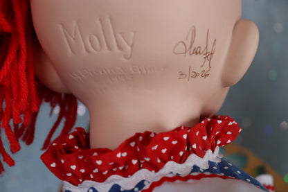 Molly - Raggedy Ann - OOAK - 25" - Porcelain Doll -from Dianna Effner mold- MAFD