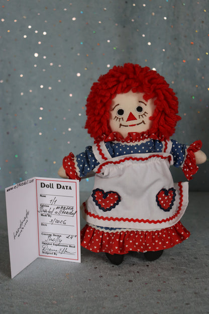 Molly - Raggedy Ann - OOAK - 25" - Porcelain Doll -from Dianna Effner mold- MAFD