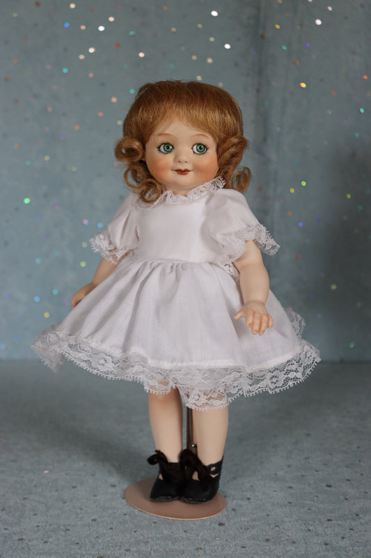 German Googly - Bell mold 2256 - Antique Repro -11" Porcelain Doll - AllforDoll