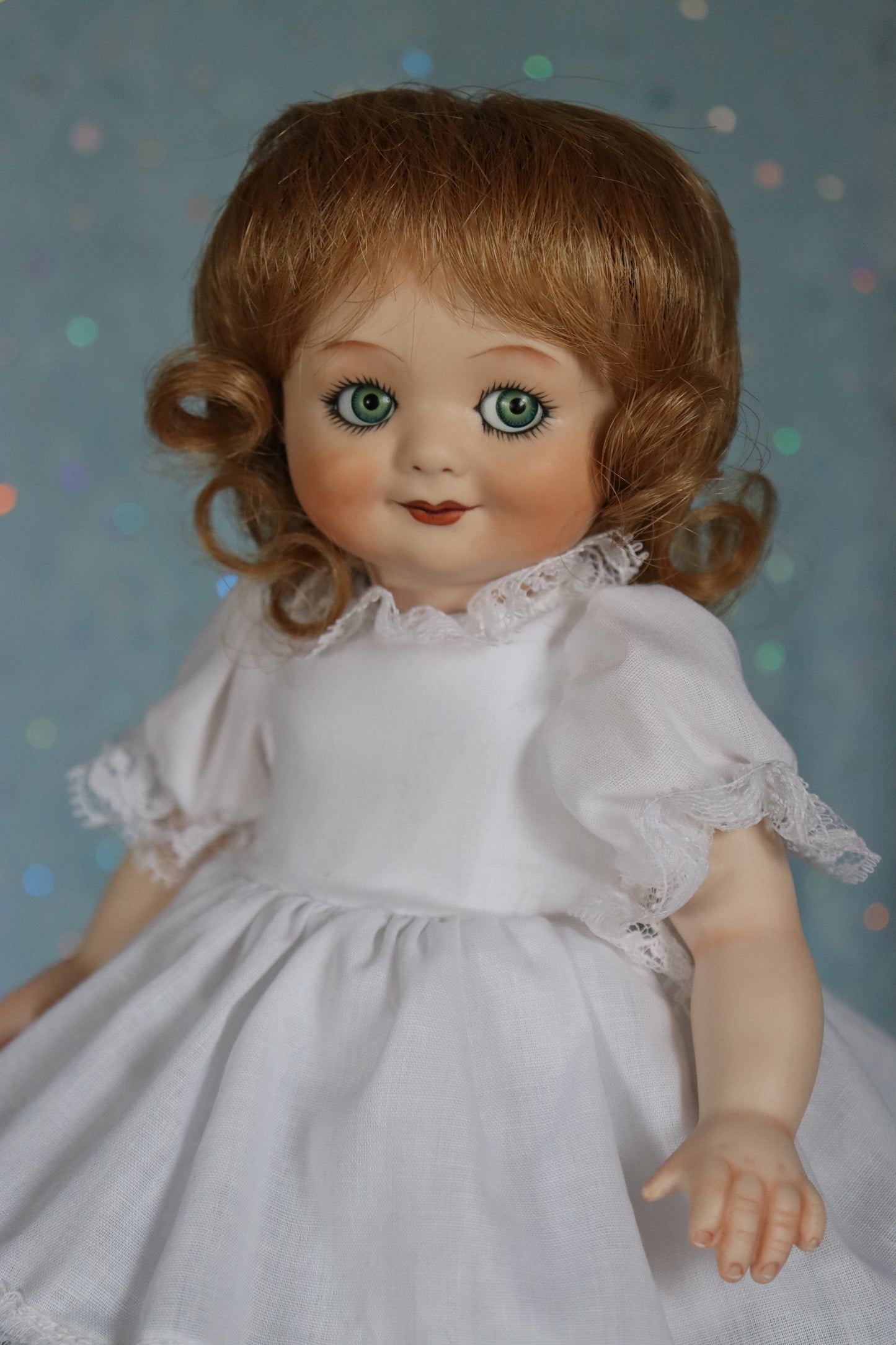 German Googly - Bell mold 2256 - Antique Repro -11" Porcelain Doll - AllforDoll