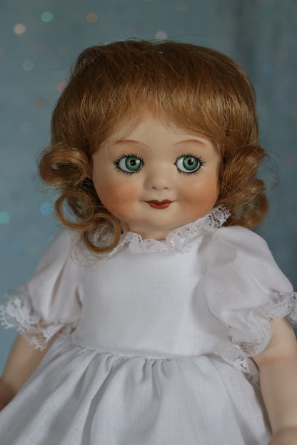 German Googly - Bell mold 2256 - Antique Repro -11" Porcelain Doll - AllforDoll