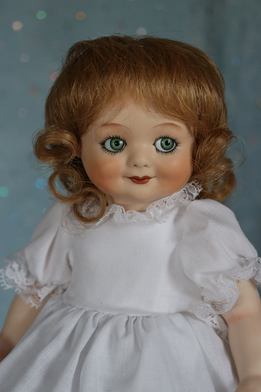 German Googly - Bell mold 2256 - Antique Repro -11" Porcelain Doll - AllforDoll