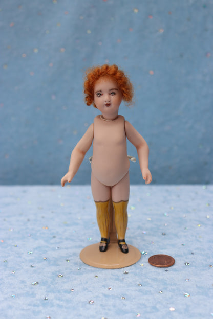 EMMA 3 22 18/0- 5" Mignonette Doll - Antique Repro - Dollhouse - Miniature- MAFD