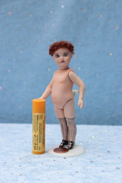 Pouty - Doreen Sinnett mold -5" Repro Antique Mignonette Doll- Dollhouse - MAFD