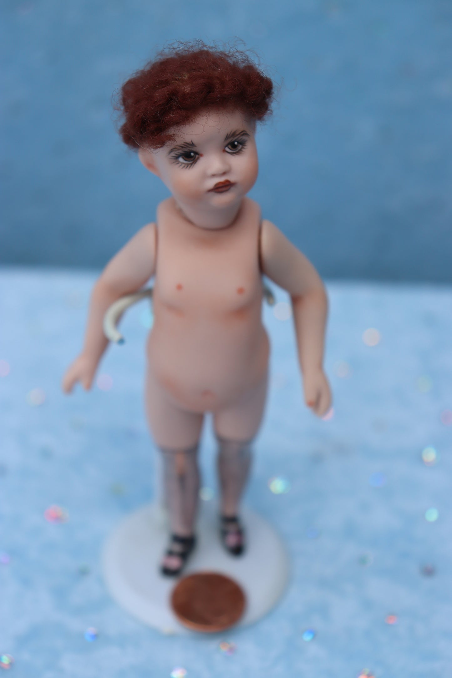 Pouty - Doreen Sinnett mold -5" Repro Antique Mignonette Doll- Dollhouse - MAFD
