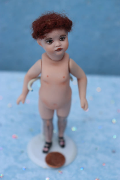 Pouty - Doreen Sinnett mold -5" Repro Antique Mignonette Doll- Dollhouse - MAFD