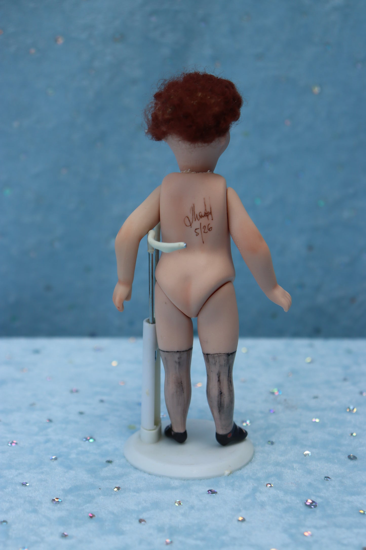 Pouty - Doreen Sinnett mold -5" Repro Antique Mignonette Doll- Dollhouse - MAFD
