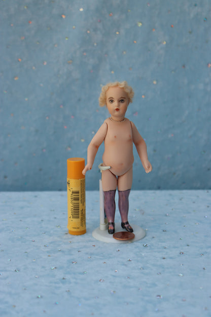 BRU - Doreen Sinnett mold - 5" Repro Antique Mignonette Doll - Dollhouse - MAFD