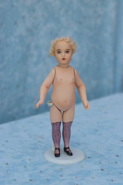 BRU - Doreen Sinnett mold - 5" Repro Antique Mignonette Doll - Dollhouse - MAFD