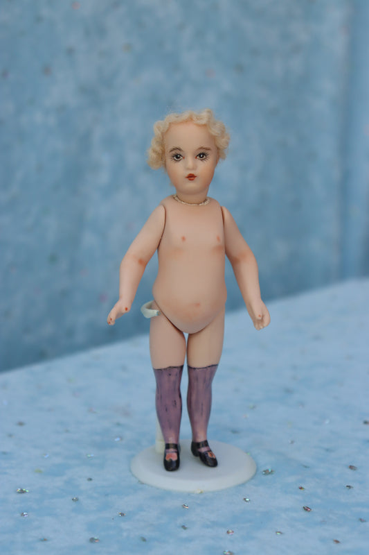 BRU - Doreen Sinnett mold - 5" Repro Antique Mignonette Doll - Dollhouse - MAFD