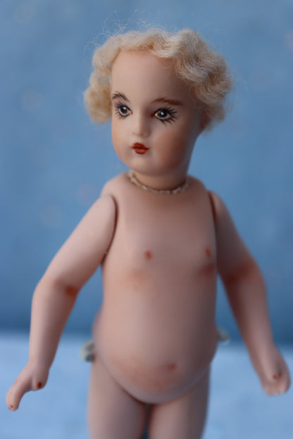 BRU - Doreen Sinnett mold - 5" Repro Antique Mignonette Doll - Dollhouse - MAFD