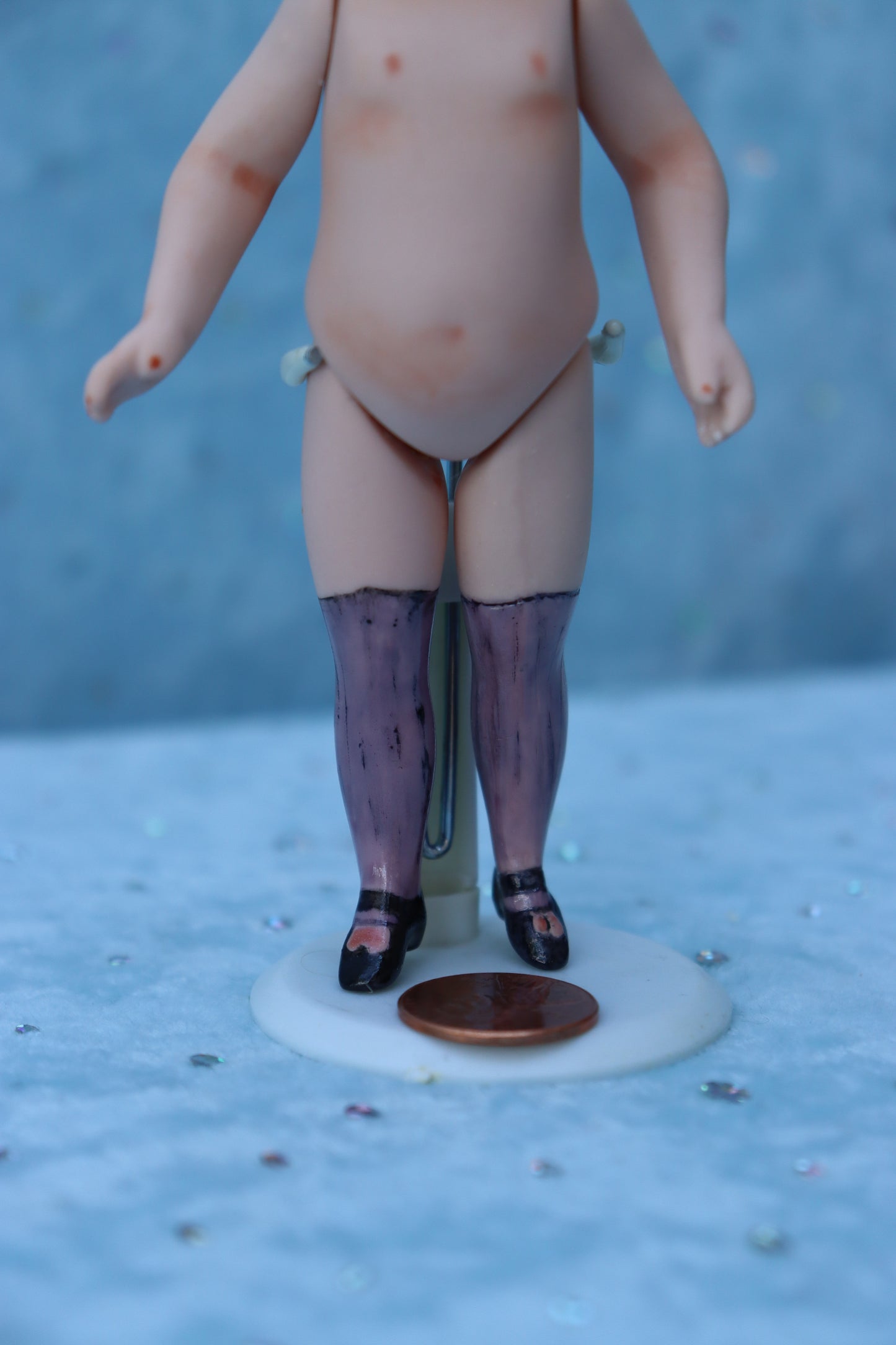 BRU - Doreen Sinnett mold - 5" Repro Antique Mignonette Doll - Dollhouse - MAFD
