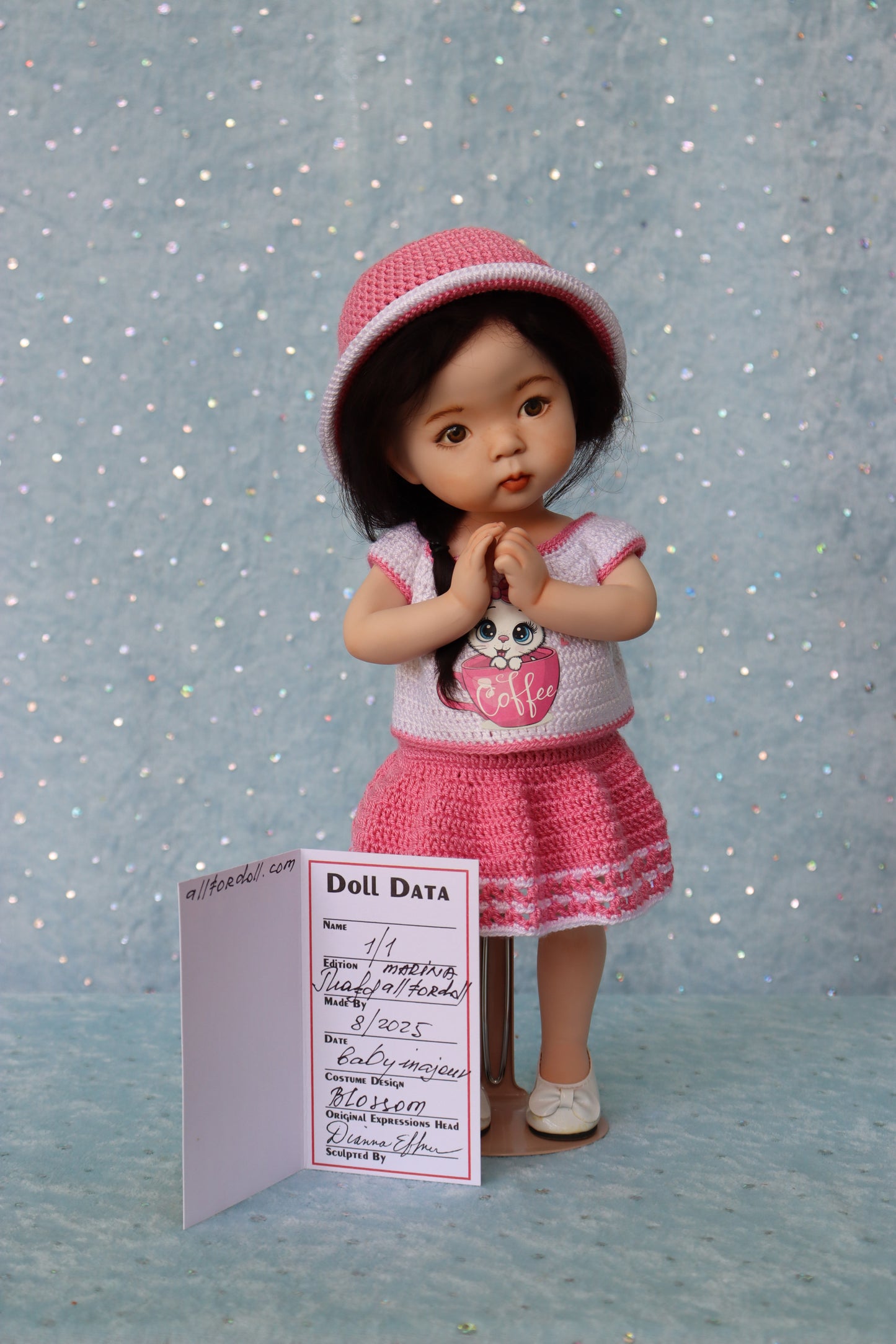 Blossom - OOAK - 11" Porcelain Doll - from Dianna Effner mold Expressions - MAFD