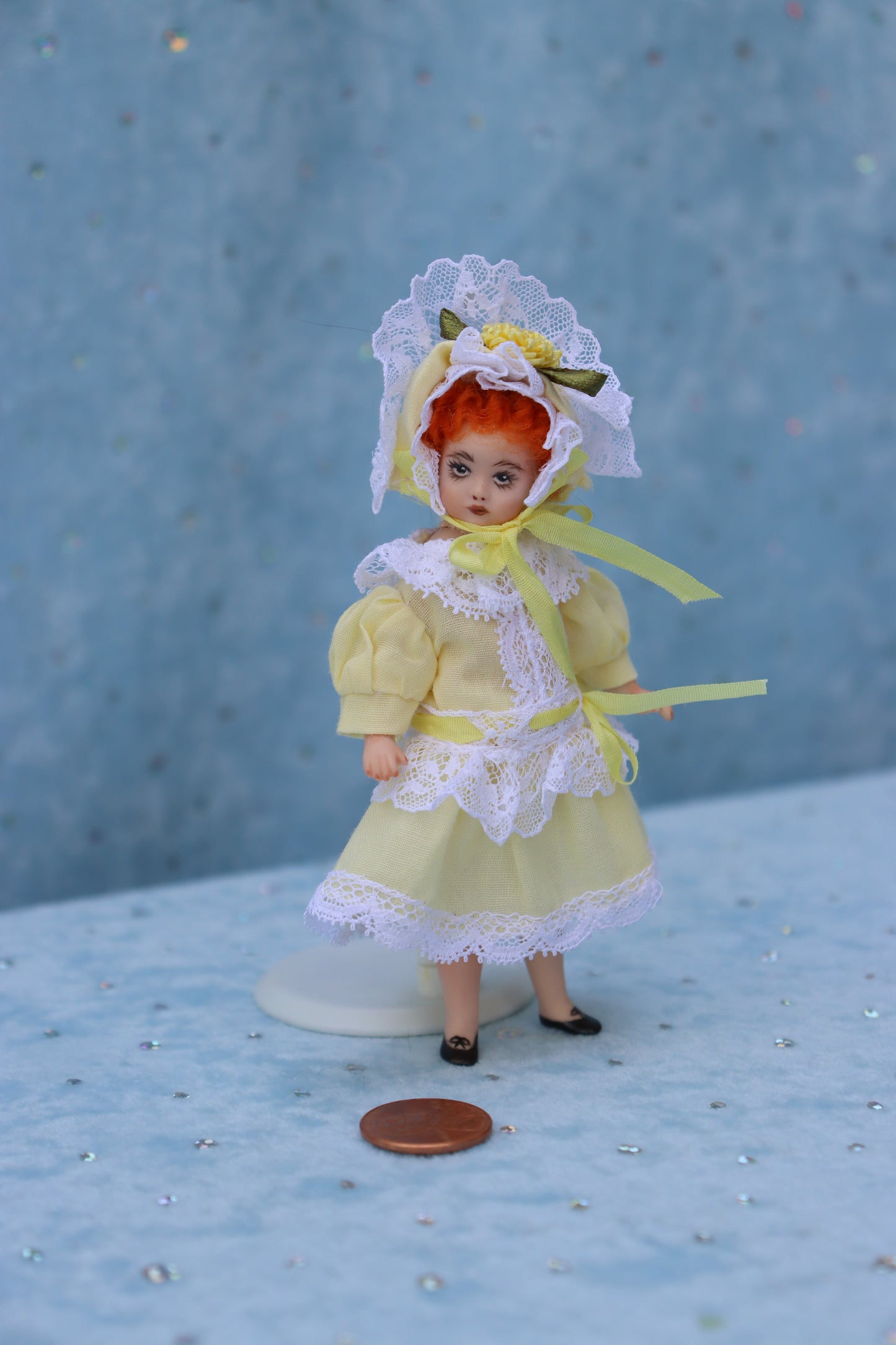 1078 Simon Halbig - Doreen Sinnett mold - 4" Repro Antique Mignonette Doll- MAFD