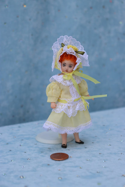 1078 Simon Halbig - Doreen Sinnett mold - 4" Repro Antique Mignonette Doll- MAFD