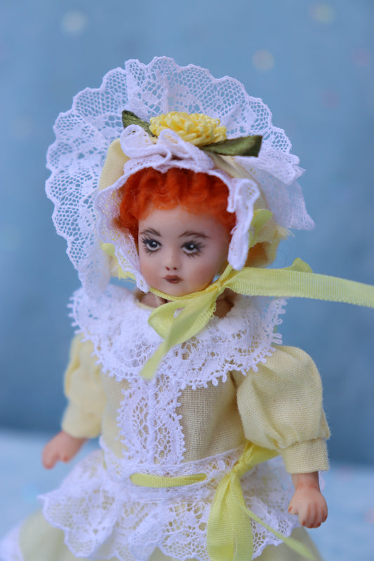 1078 Simon Halbig - Doreen Sinnett mold - 4" Repro Antique Mignonette Doll- MAFD