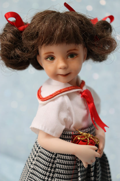 Polly - OOAK - 8" Porcelain Doll - from Dianna Effner mold Expressions - MAFD