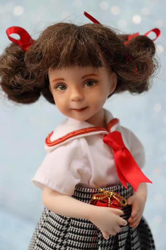 Polly - OOAK - 8" Porcelain Doll - from Dianna Effner mold Expressions - MAFD
