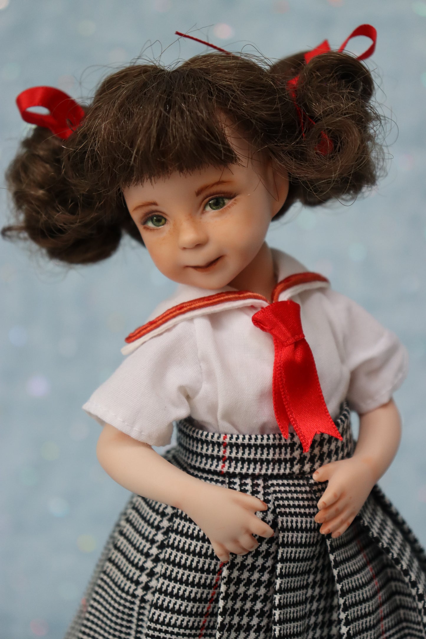 Polly - OOAK - 8" Porcelain Doll - from Dianna Effner mold Expressions - MAFD